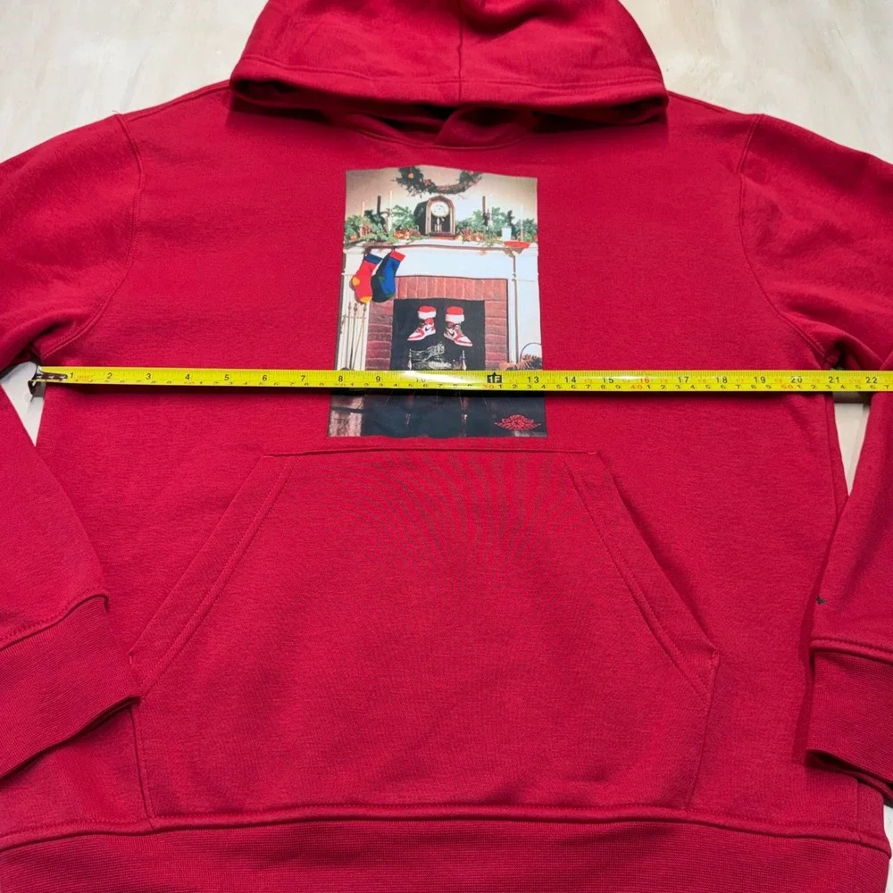 NEW‎ Nike Jordan Jumpman Men's Holiday Chimney Fleece Pullover Hoodie Red Small